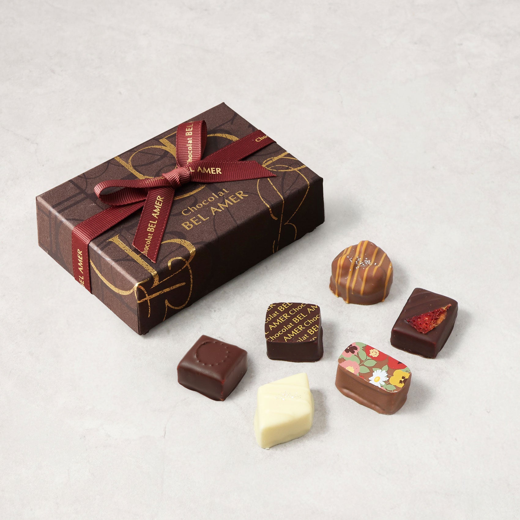 ショコラギフト 6個入 チョコレート ボンボンショコラ リボン掛け