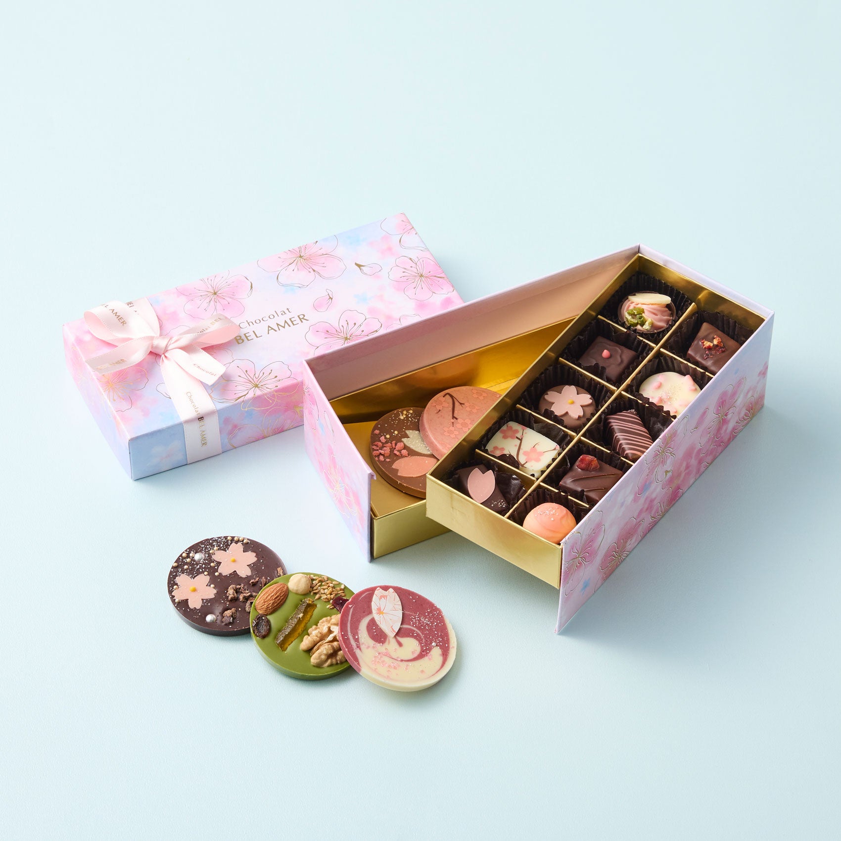 桜アソート 15個入 桜 チョコレート ショコラ リボン掛け 春ギフト